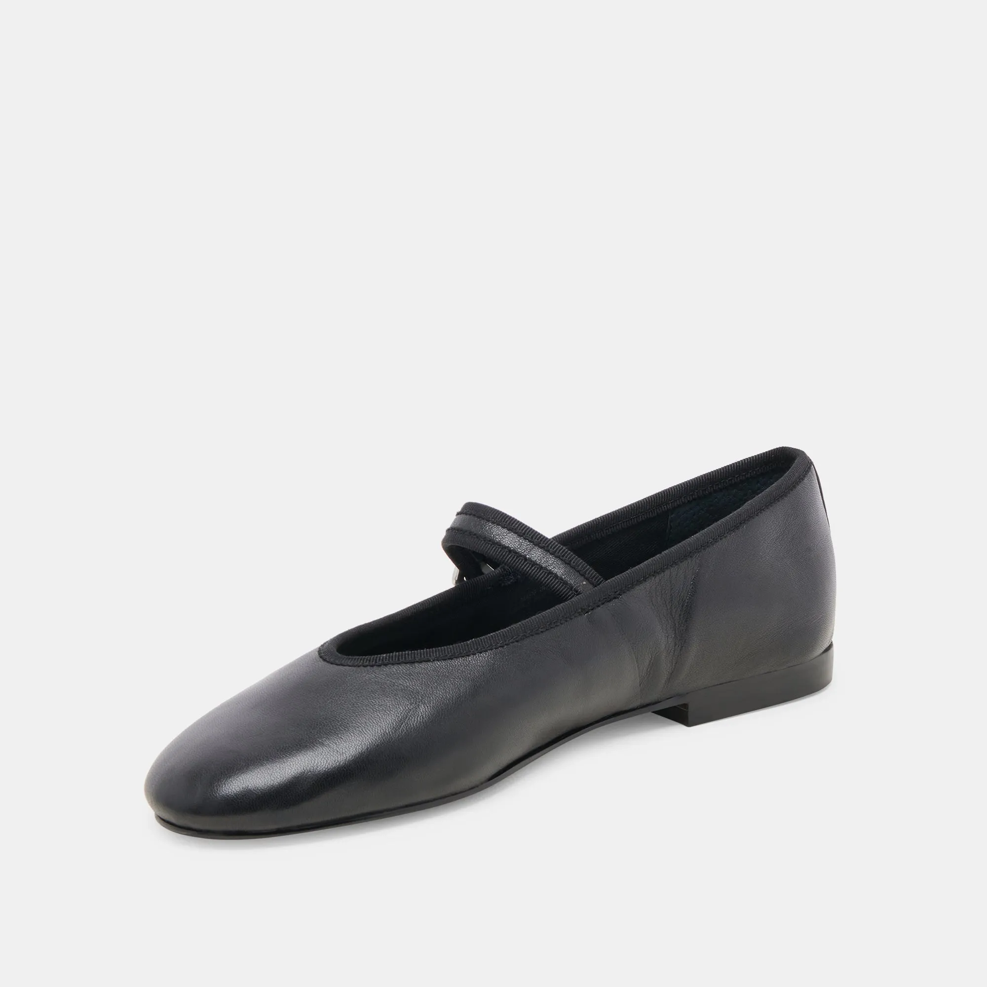 ROSLYN BALLET FLATS BLACK LEATHER