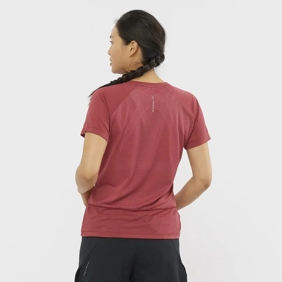 Salomon Womens Cross Rebel SS Tee - Earth Red