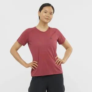 Salomon Womens Cross Rebel SS Tee - Earth Red