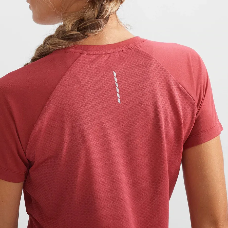 Salomon Womens Cross Rebel SS Tee - Earth Red