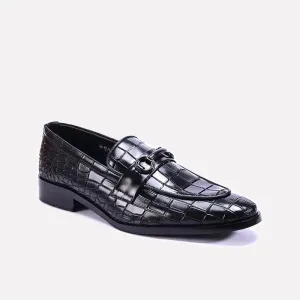 Savoy Black Crocodile Loafers Shoes 0111101