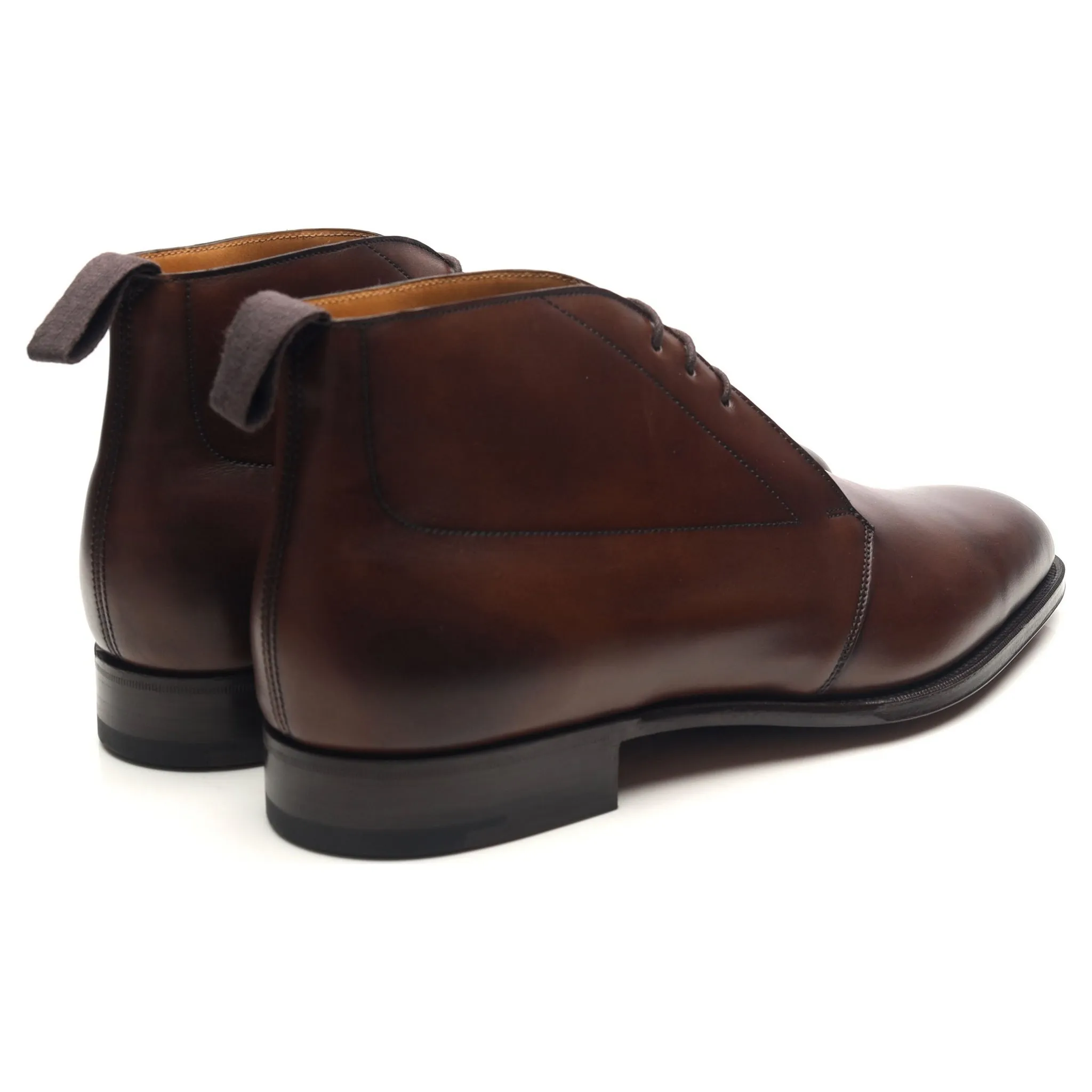 'Silverstone' Dark Brown Leather Chukka Boots UK 9 E