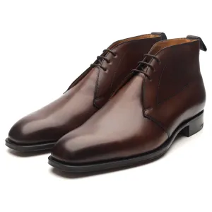 'Silverstone' Dark Brown Leather Chukka Boots UK 9 E