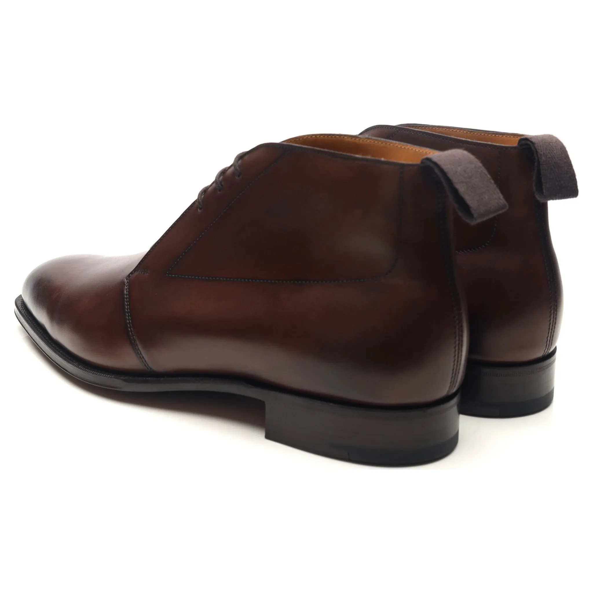 'Silverstone' Dark Brown Leather Chukka Boots UK 9 E