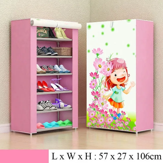 Simple Combination Shoe Cabinet Nonwoven Fabric Storage Shoes Rack Folding Dust-proof Shoe Closet Home Dorm Organizer for Shoes