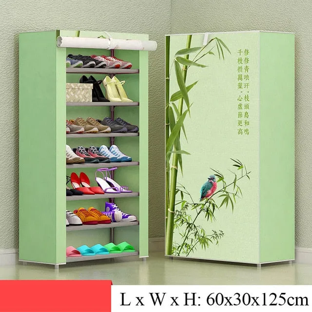 Simple Combination Shoe Cabinet Nonwoven Fabric Storage Shoes Rack Folding Dust-proof Shoe Closet Home Dorm Organizer for Shoes