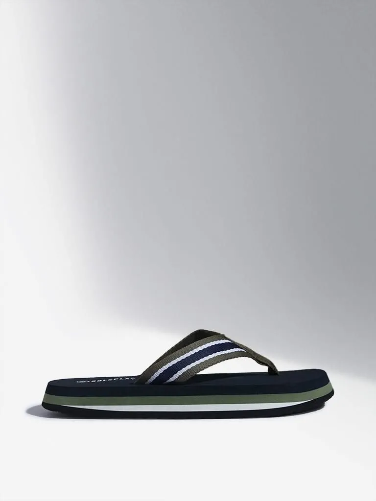 SOLEPLAY Olive Colour-Blocked Flip-Flop