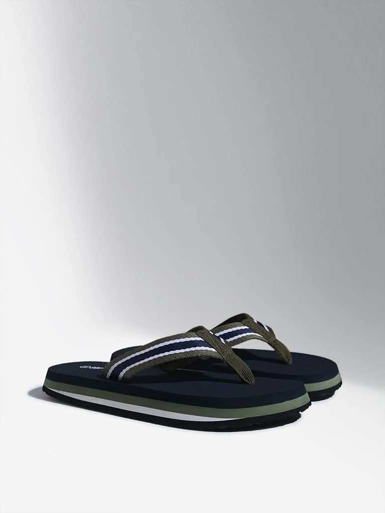 SOLEPLAY Olive Colour-Blocked Flip-Flop