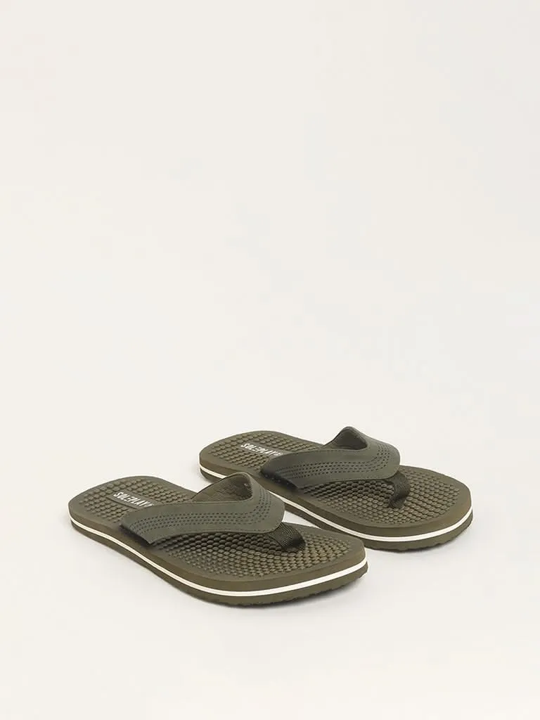 SOLEPLAY Olive Textured Footbed Flip-Flop