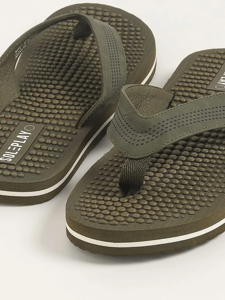 SOLEPLAY Olive Textured Footbed Flip-Flop