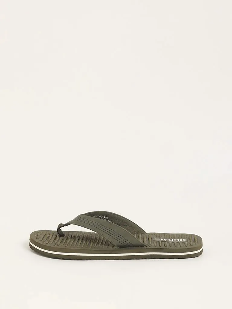 SOLEPLAY Olive Textured Footbed Flip-Flop