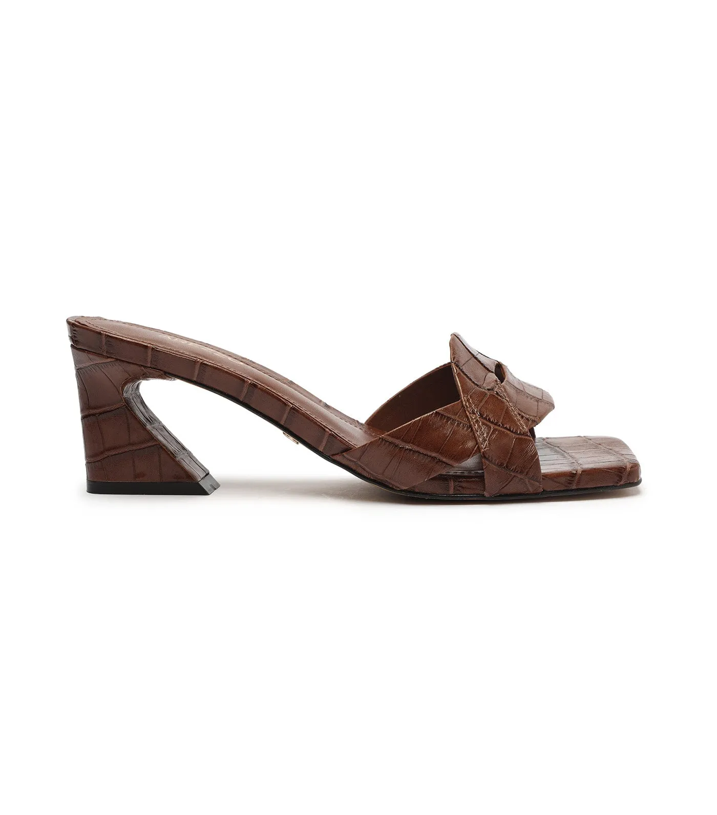 Square Toe Heeled Sandals Brown