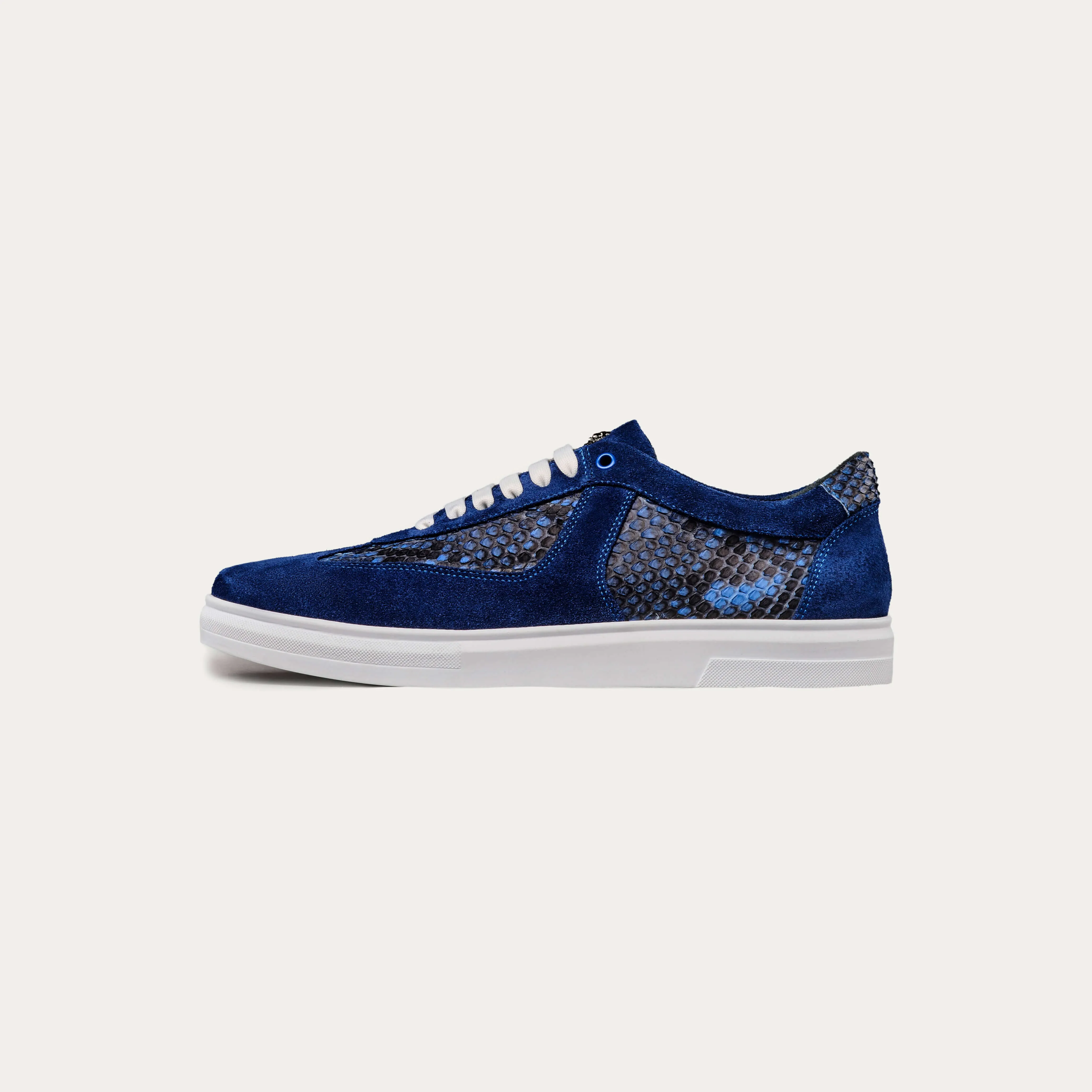 Suede & Python Leather Plimsoll Sneakers