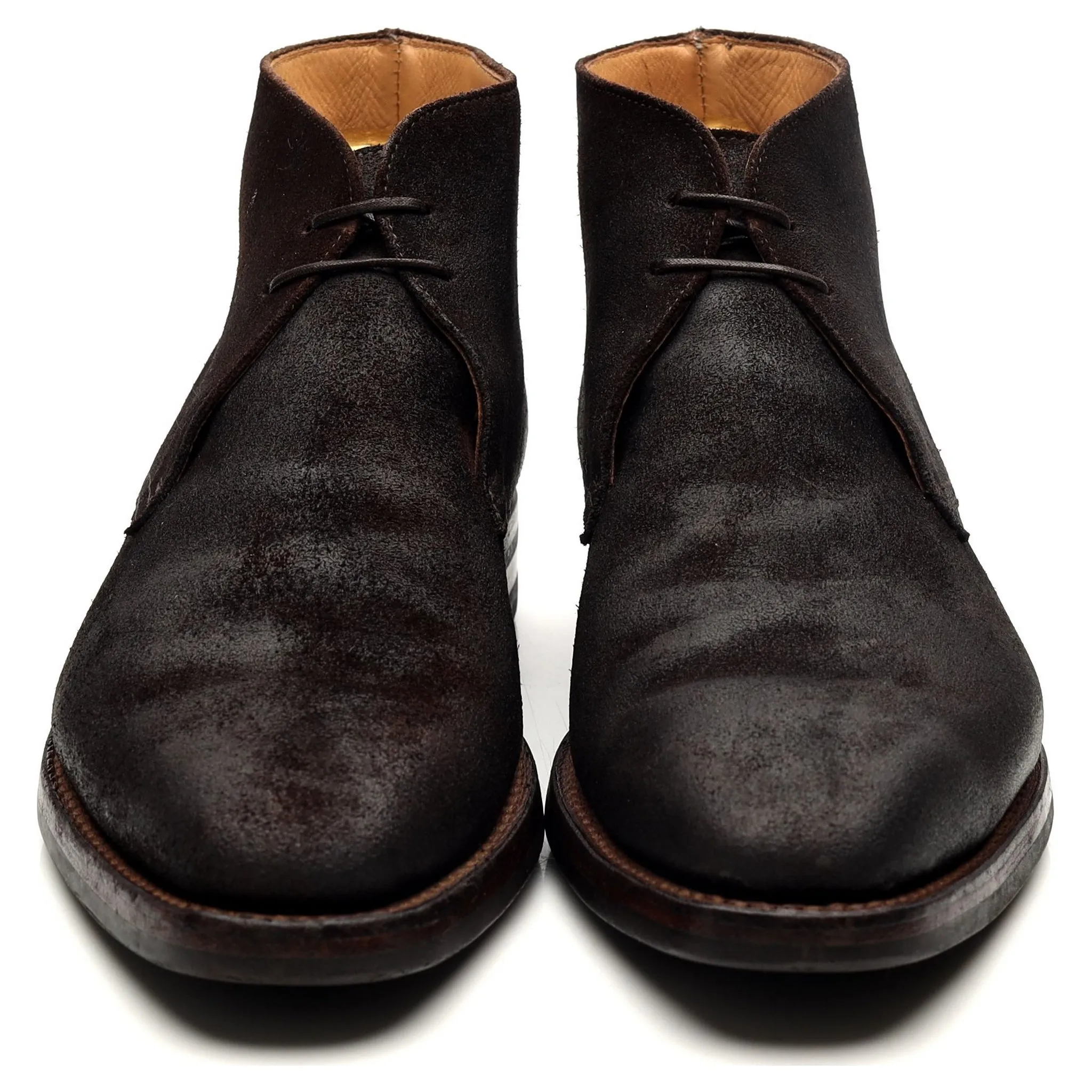 'Tetbury' Dark Brown Waxed Suede Chukka Boots UK 7 E