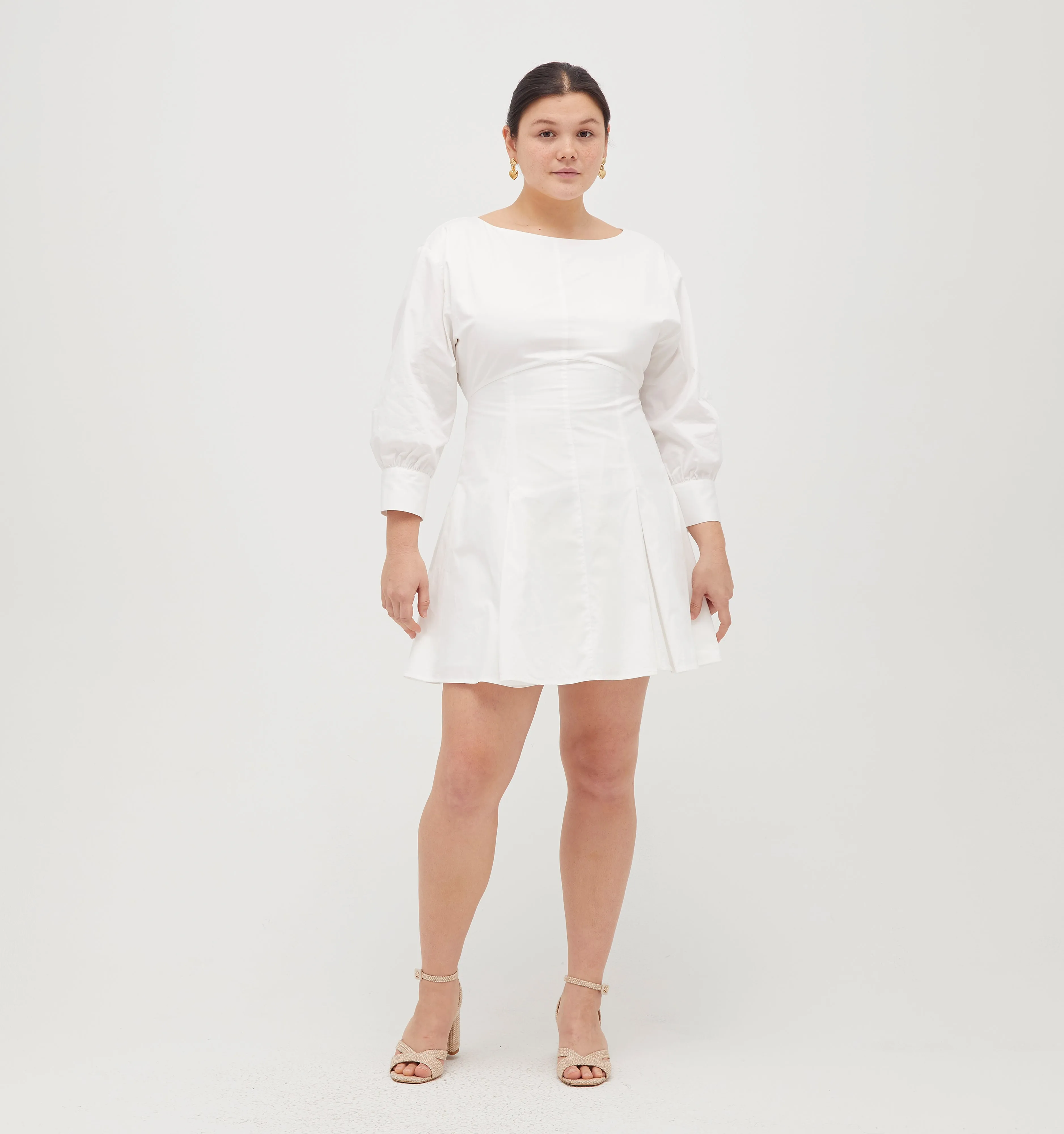 The Aveline Dress - White Cotton Sateen