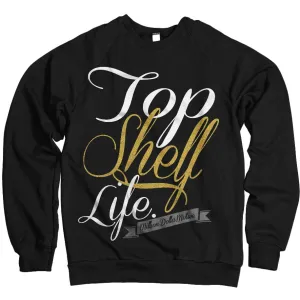 Top Shelf Life - Gold on Black Crewneck Sweatshirt