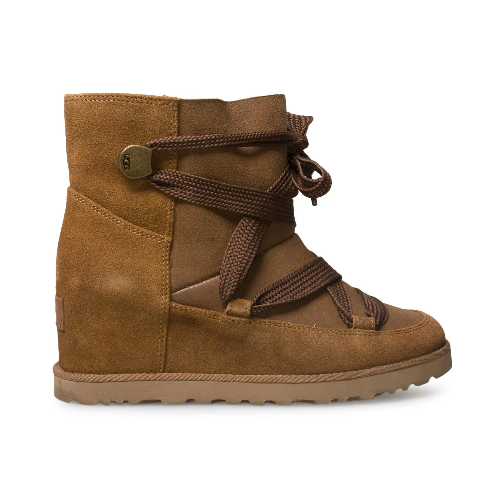 UGG Classic Femme Lace Up Chestnut Boots - Women's