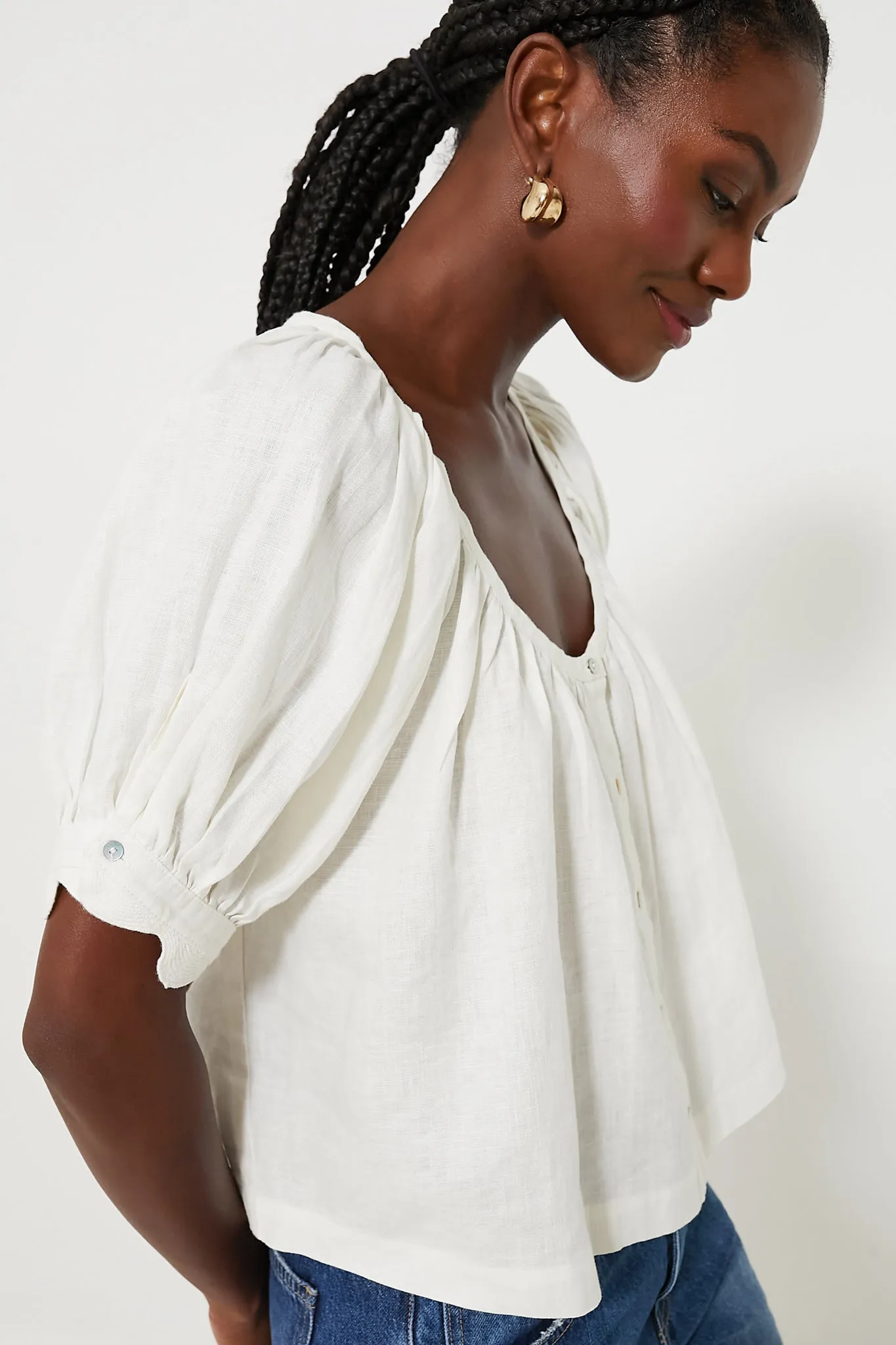 White Linen Tully Top