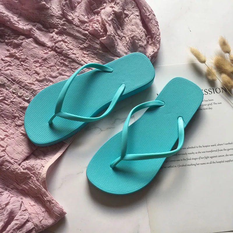 Women Bright Color Non-slip Fashion Casual Summer Flip Flops