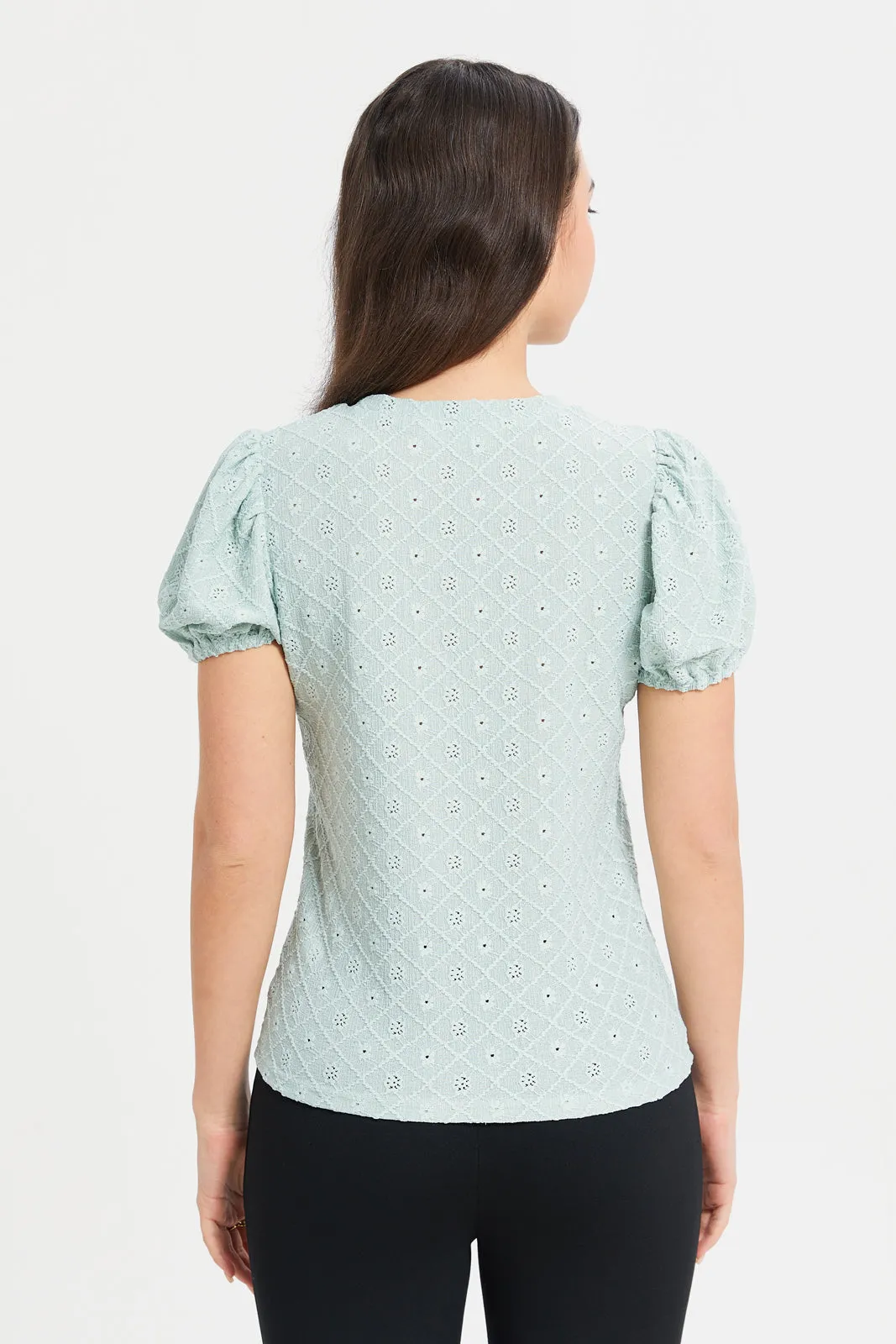 Women Mint Lace Top